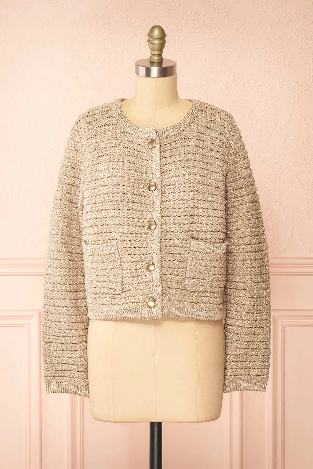 Siberie | Knitted Cardigan w/ Gold Metallic Threads sold by Boutique 1861