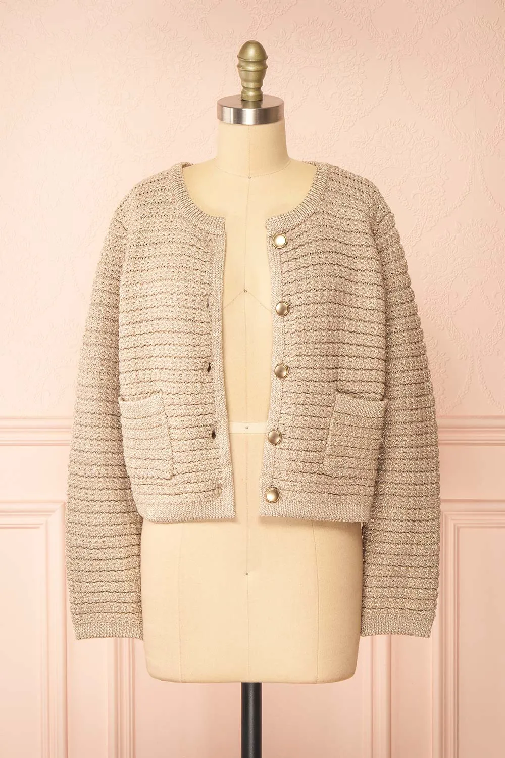 Siberie | Knitted Cardigan w/ Gold Metallic Threads sold by Boutique 1861 product image thumbnail 3