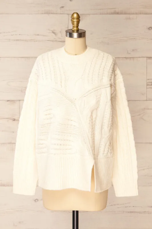 Boston | Ivory Cable Knit Sweater sold by Boutique 1861