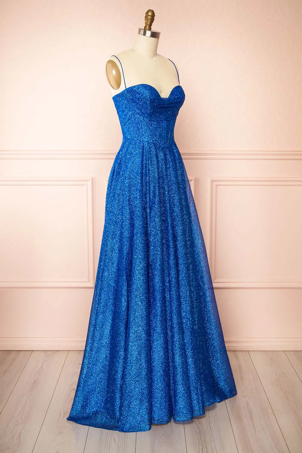 Lexy Blue | Sparkly Cowl Neck Maxi Dress sold by Boutique 1861 product image thumbnail 4