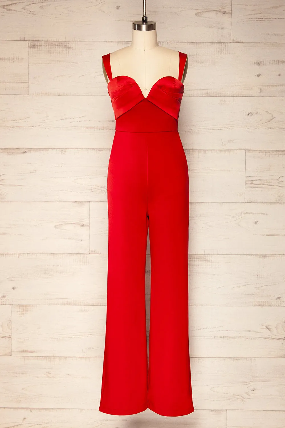 Willow Red | Sleeveless Bustier Jumpsuit sold by Boutique 1861