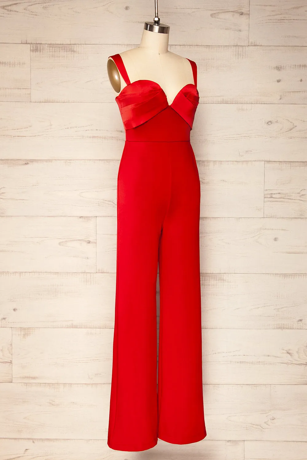 Willow Red | Sleeveless Bustier Jumpsuit sold by Boutique 1861 product image thumbnail 3