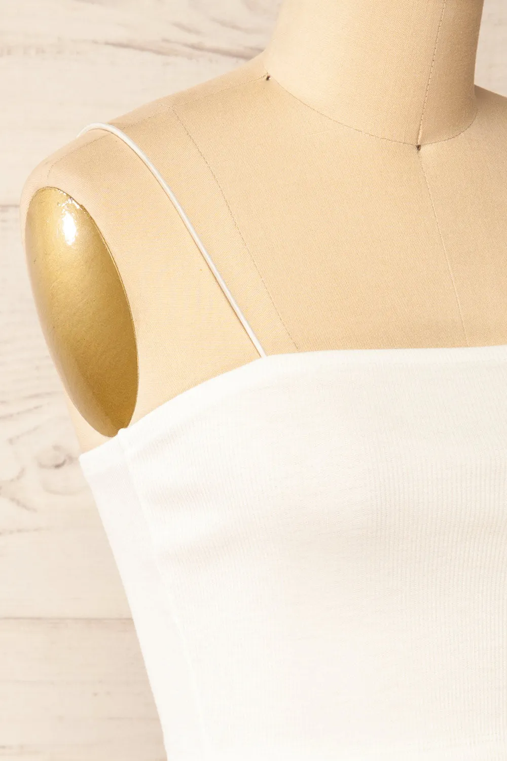 Rimini White | Cropped Ribbed Cami sold by Boutique 1861 product image thumbnail 5