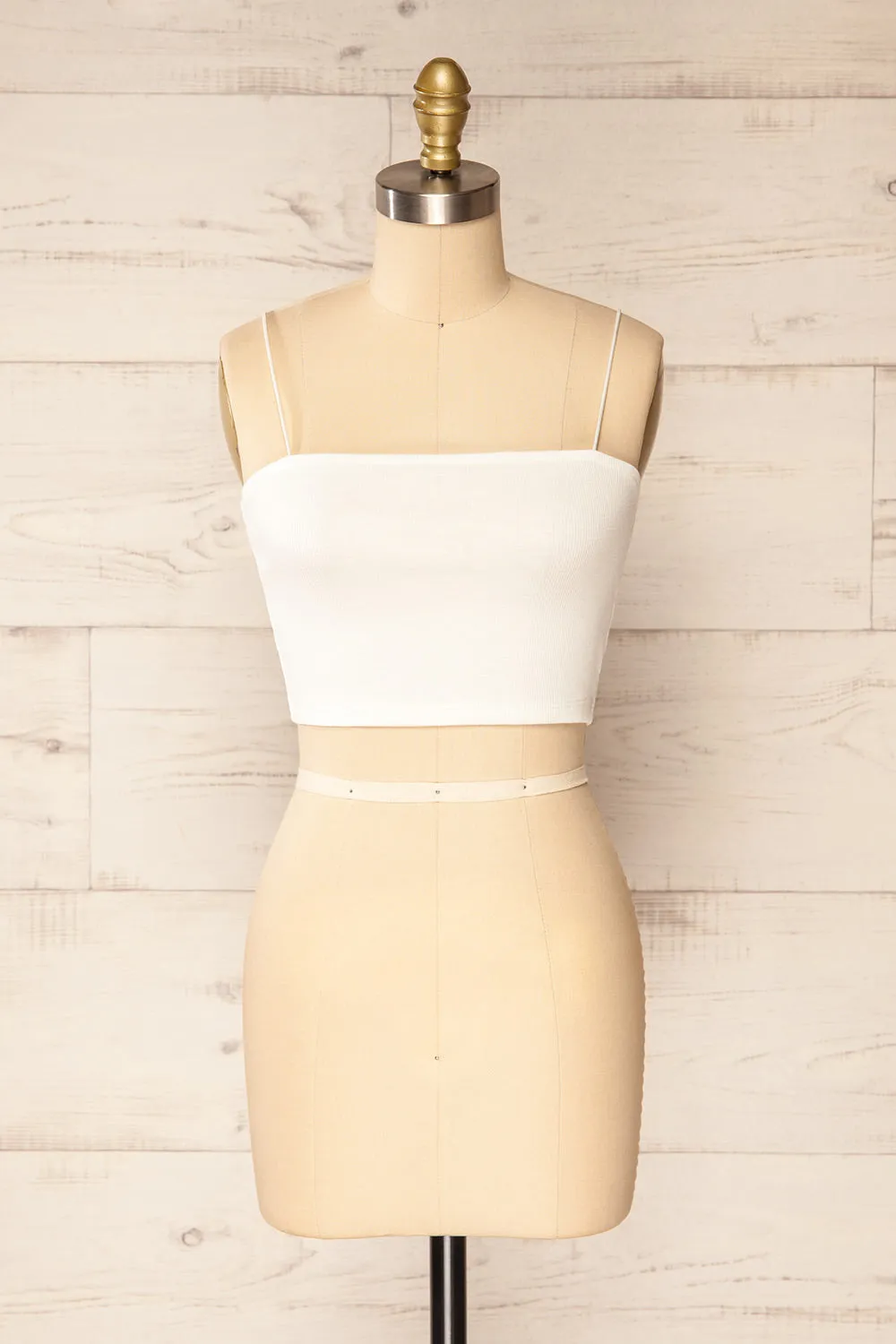 Rimini White | Cropped Ribbed Cami sold by Boutique 1861
