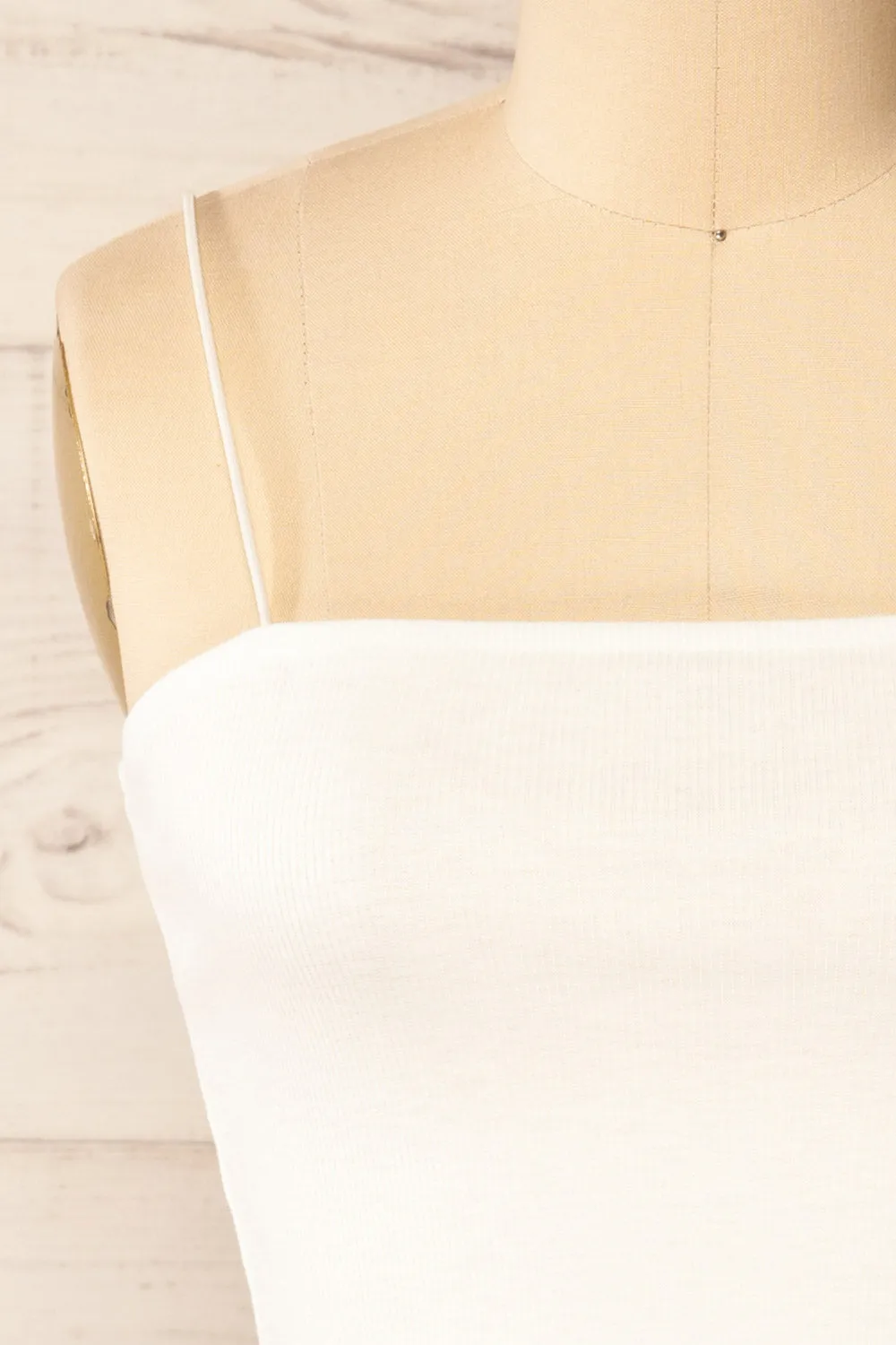 Rimini White | Cropped Ribbed Cami sold by Boutique 1861 product image thumbnail 3