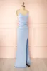 Samira Light Blue | Sparkly Mermaid Maxi Dress with Slit sold by Boutique 1861
