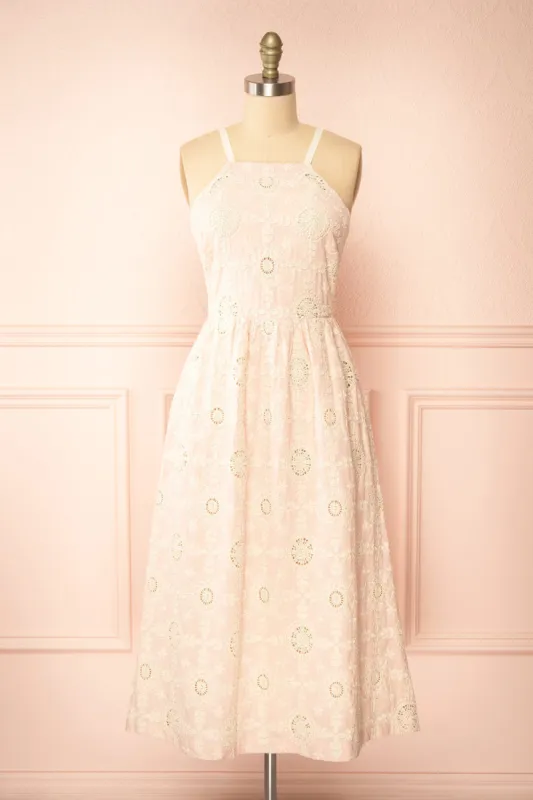 Susanne | Blush Floral Openwork Dress sold by Boutique 1861