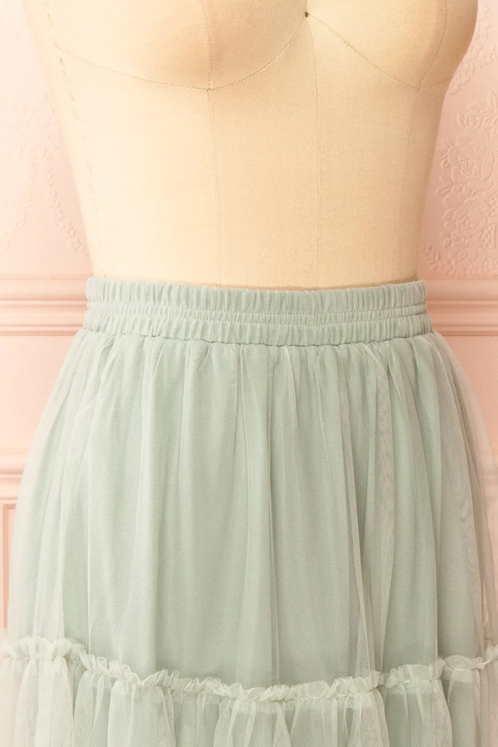 Yotsuba Sage | Tiered Tulle Midi Skirt sold by Boutique 1861 product image thumbnail 5