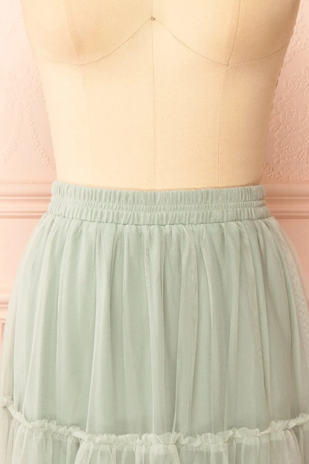 Yotsuba Sage | Tiered Tulle Midi Skirt sold by Boutique 1861 product image thumbnail 3