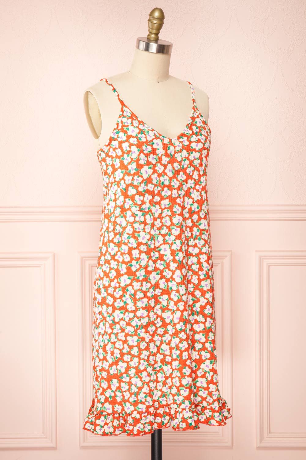 Nathalie | Short Colorful Floral Midi Dress sold by Boutique 1861 product image thumbnail 3