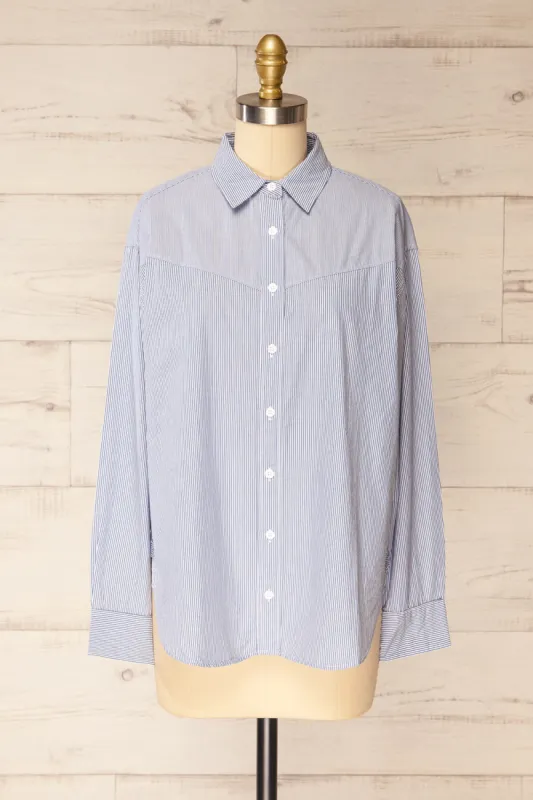 Kameiros | Oversized Striped Button-Up Shirt sold by Boutique 1861