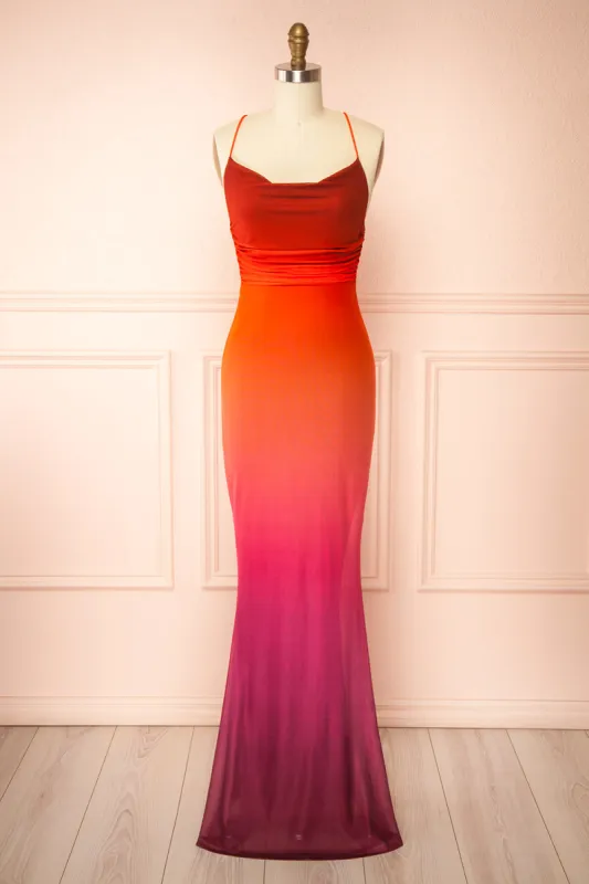 Daytona | Ombre Fitted Mesh Maxi Dress sold by Boutique 1861