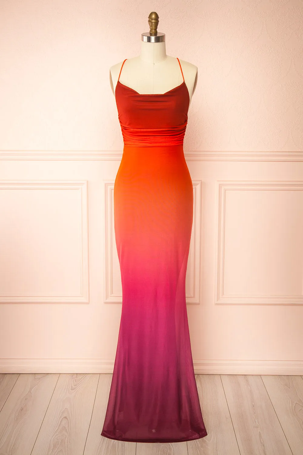 Daytona | Ombre Fitted Mesh Maxi Dress sold by Boutique 1861