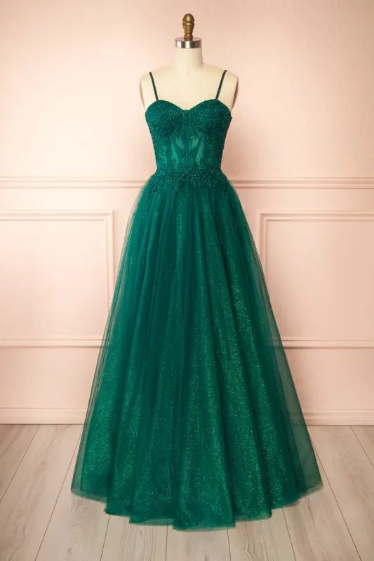 Penelope Green | Sparkling Tulle Maxi Dress sold by Boutique 1861