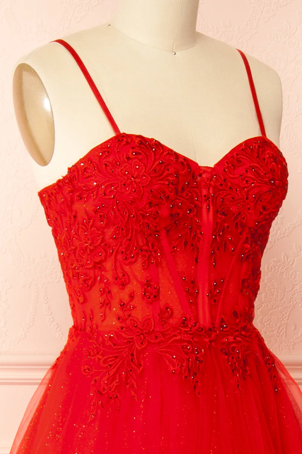 Penelope Red | Sparkling Tulle Maxi Dress sold by Boutique 1861 product image thumbnail 5