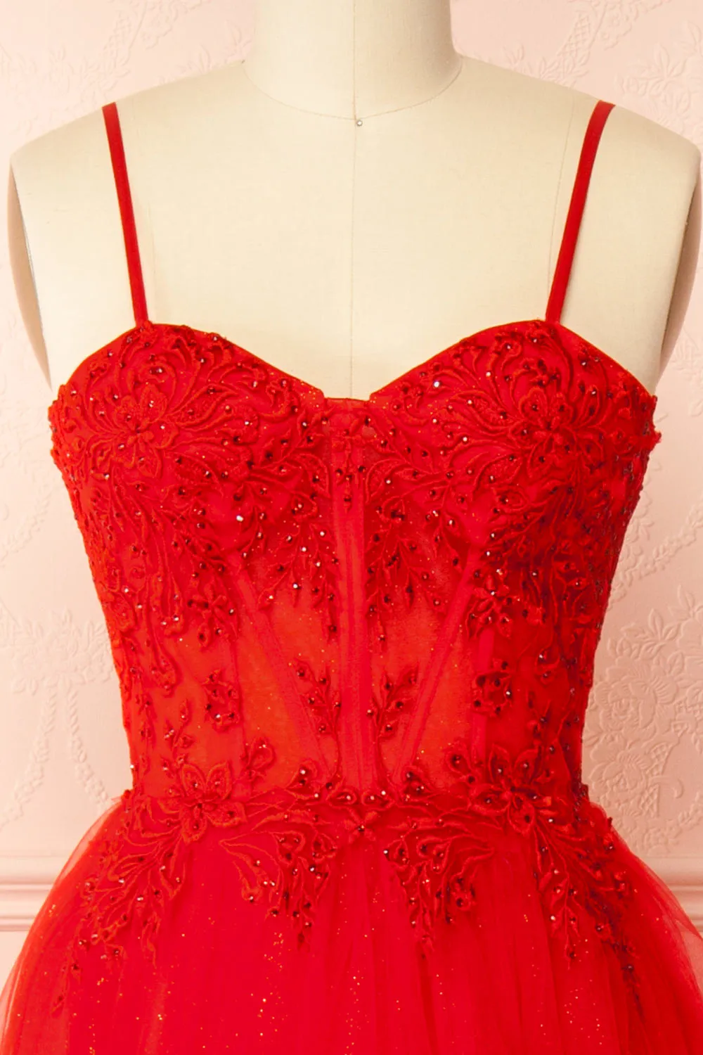 Penelope Red | Sparkling Tulle Maxi Dress sold by Boutique 1861 product image thumbnail 3