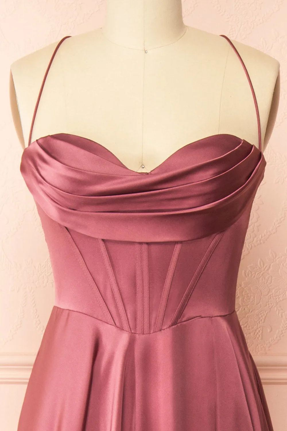 Misha Mauve | Corset Cowl Neck Maxi Dress sold by Boutique 1861 product image thumbnail 3