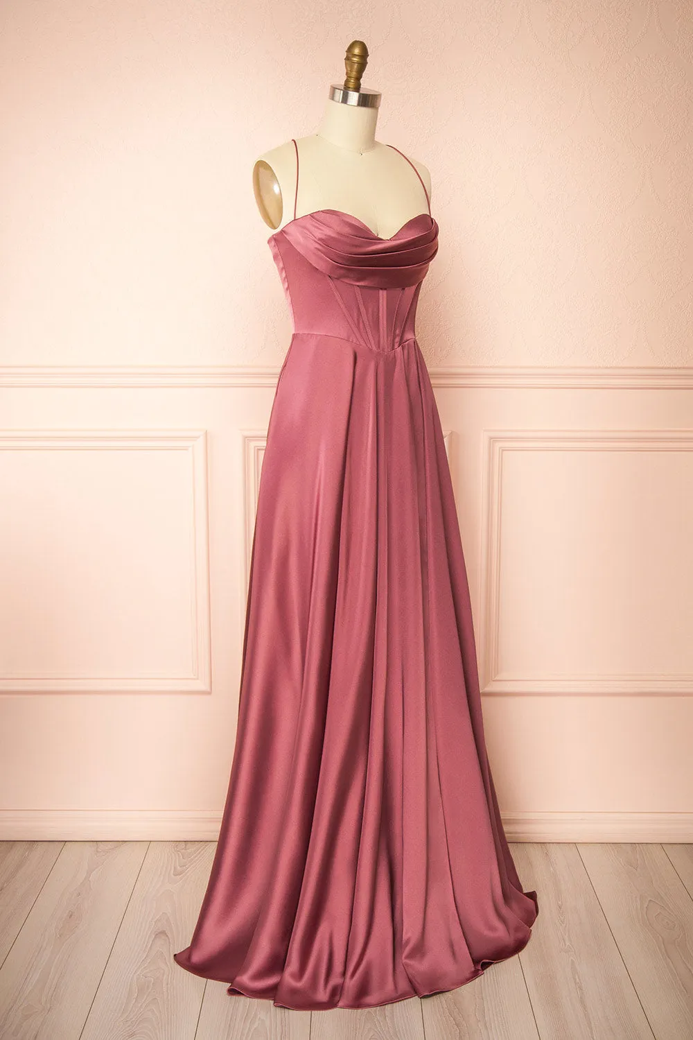 Misha Mauve | Corset Cowl Neck Maxi Dress sold by Boutique 1861 product image thumbnail 4