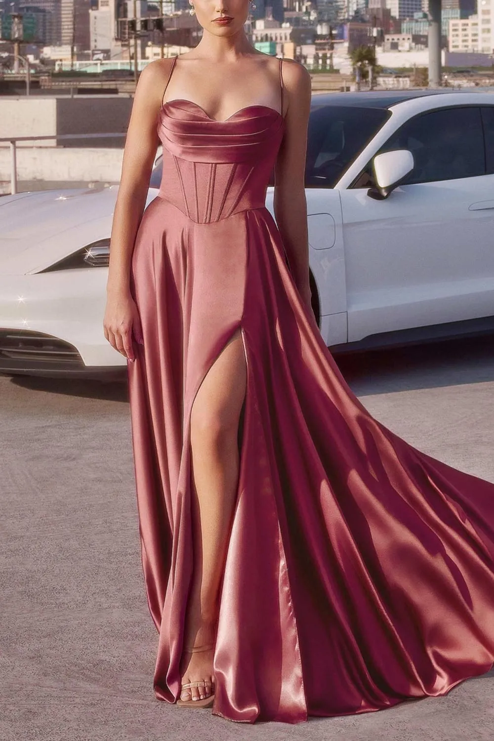 Misha Mauve | Corset Cowl Neck Maxi Dress sold by Boutique 1861 product image thumbnail 2