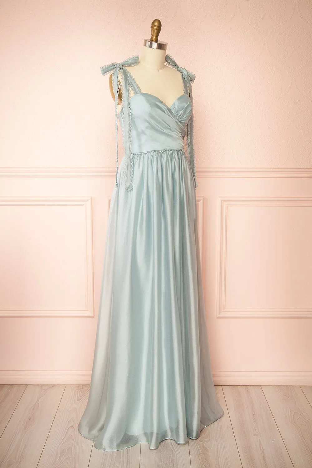 Indya Blue | Organza Maxi Dress w/ Tie Straps sold by Boutique 1861 product image thumbnail 3