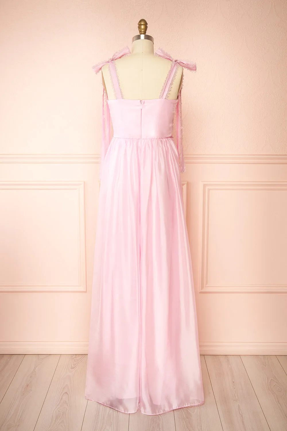 Indya Pink | Organza Maxi Dress w/ Tie Straps sold by Boutique 1861 product image thumbnail 5