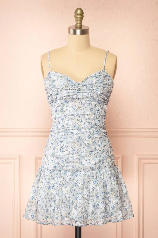 Bridgette | Short Floral Dress with Bow sold by Boutique 1861
