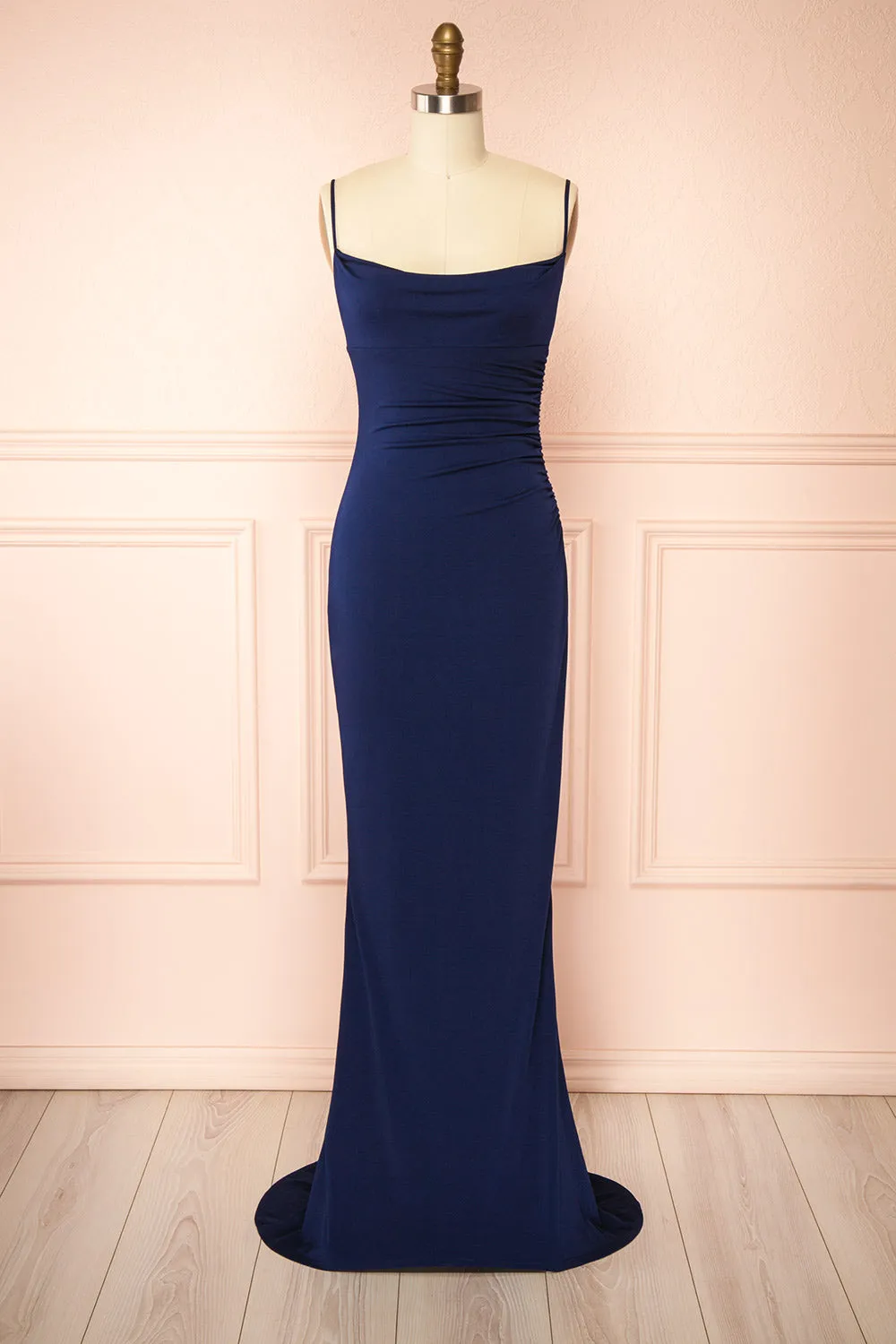 Nayla Navy | Mermaid Maxi Dress with Open Back sold by Boutique 1861