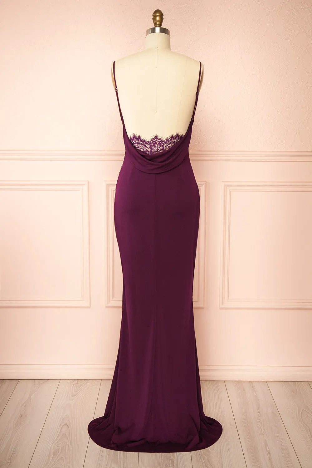 Nayla Purple | Mermaid Maxi Dress with Open Back sold by Boutique 1861 product image thumbnail 3