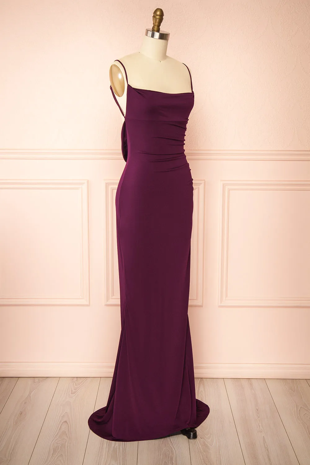 Nayla Purple | Mermaid Maxi Dress with Open Back sold by Boutique 1861 product image thumbnail 5