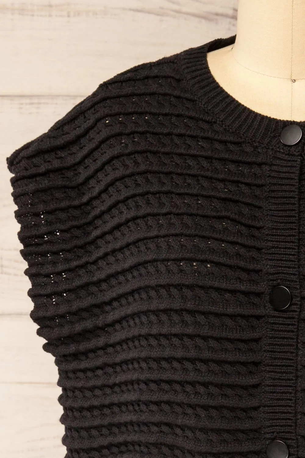 Eisen | Oversized Sleeveless Black Vest sold by Boutique 1861 product image thumbnail 2