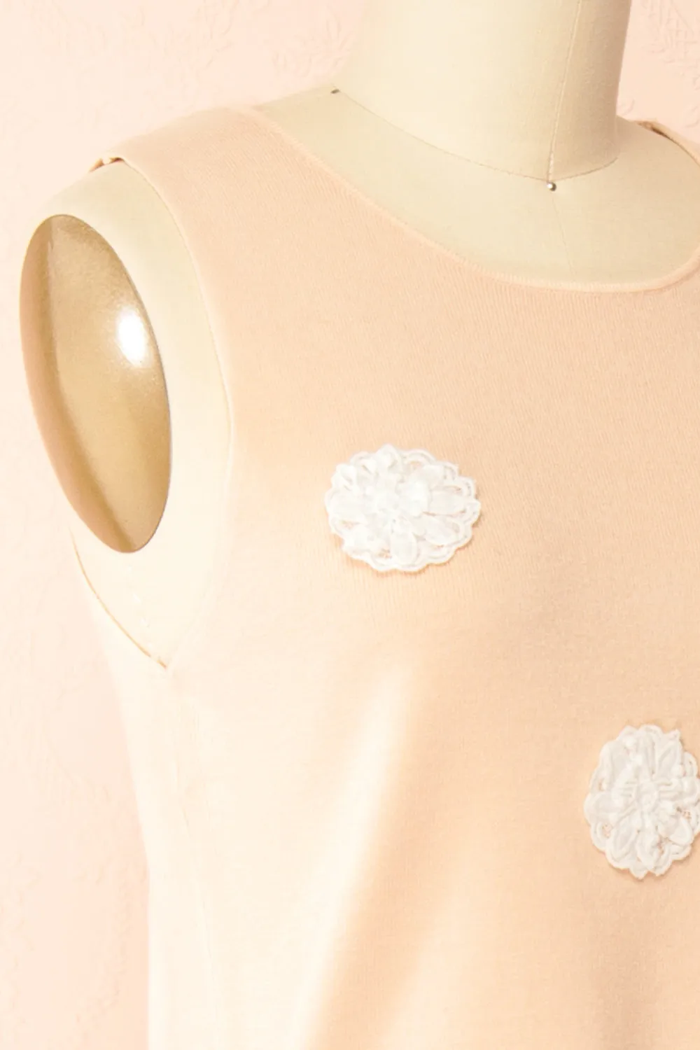 Dammar | Pink Sleeveless Top w/ Floral Detailing sold by Boutique 1861 product image thumbnail 4