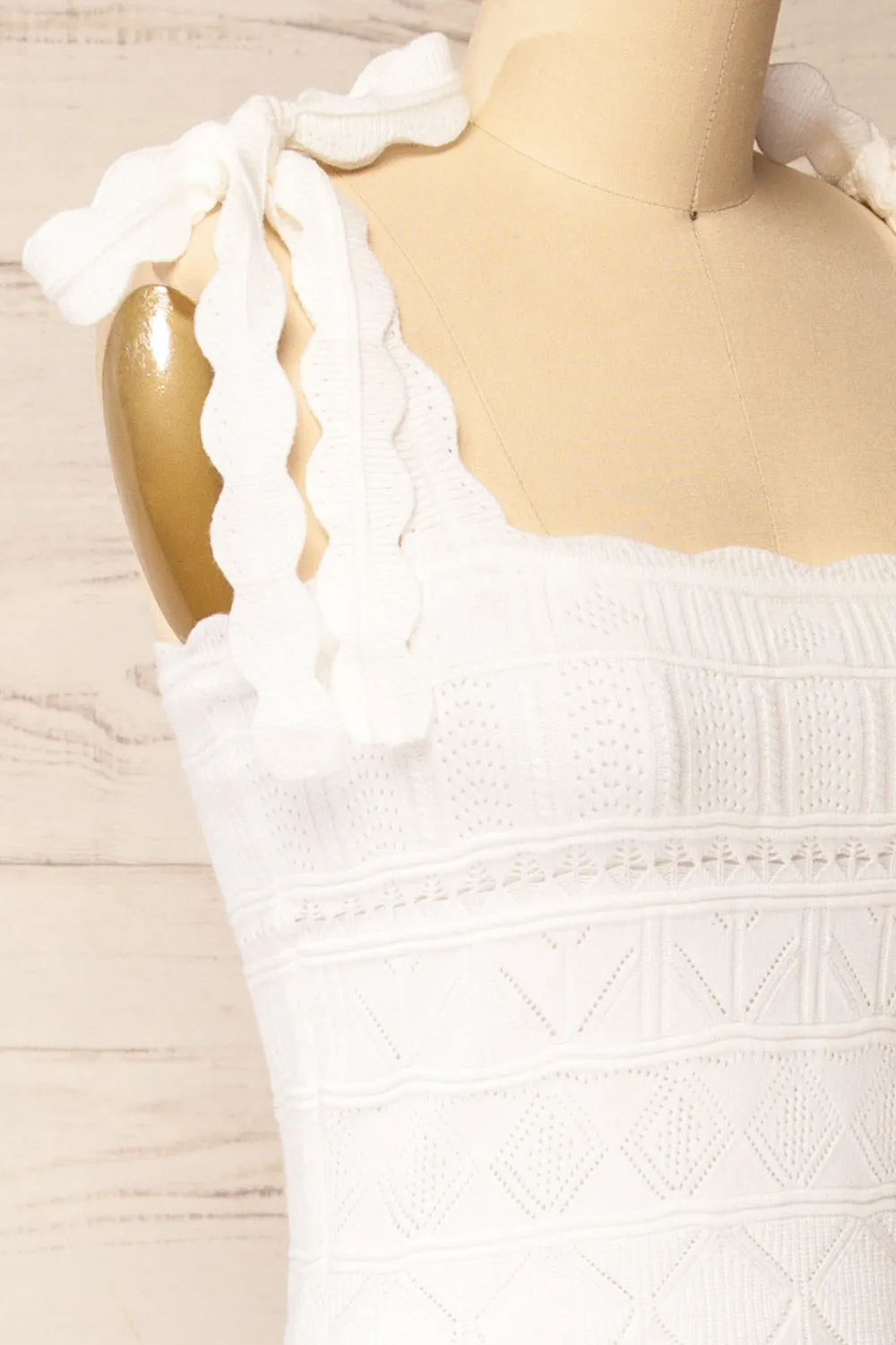 Hebi Ivory | Long Openwork Knit Dress sold by Boutique 1861 product image thumbnail 4