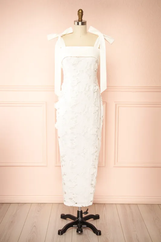 Gulianna | Long White Openwork Lace Dress sold by Boutique 1861