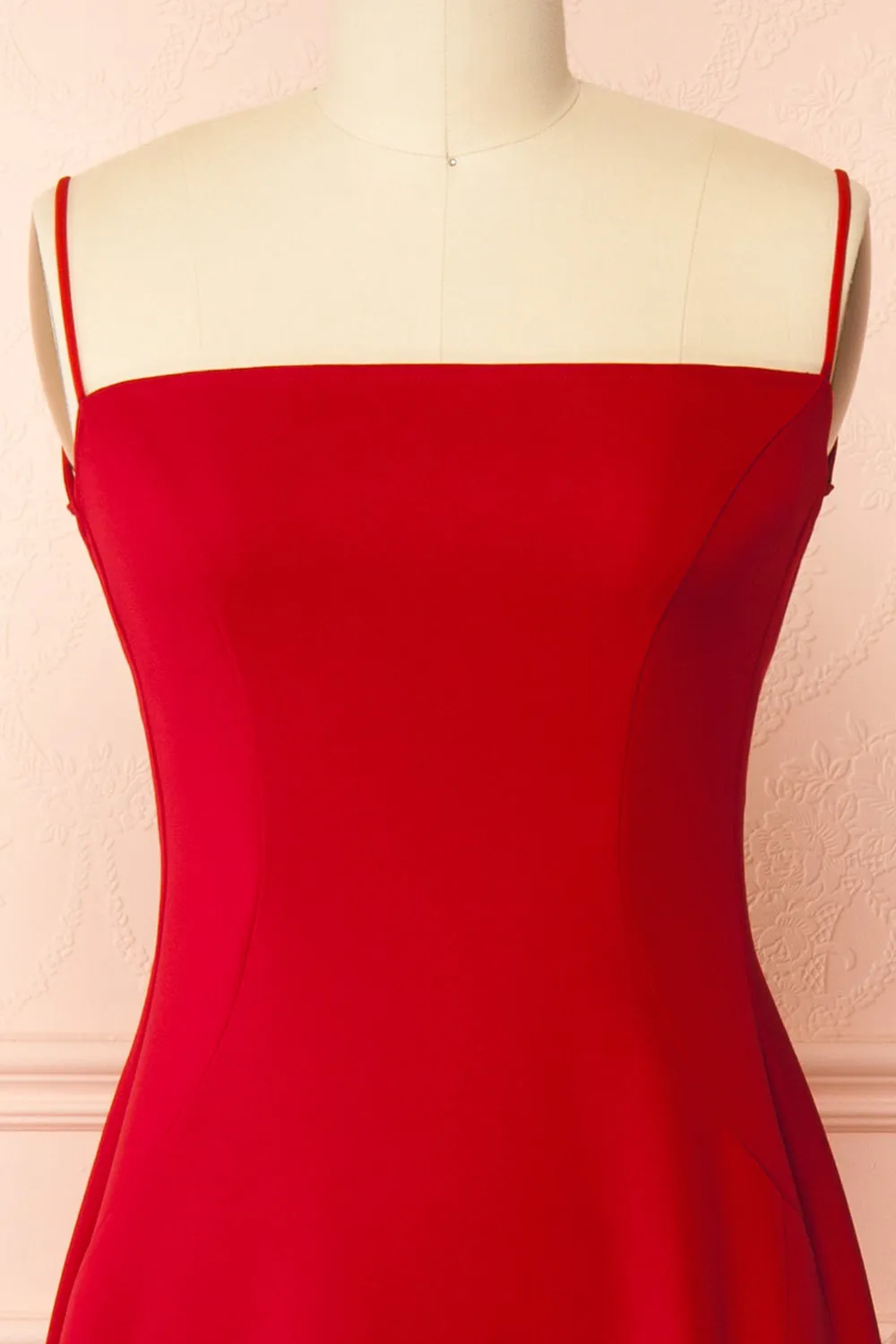 Izabella Red | A-line Maxi Dress with Open Back sold by Boutique 1861 product image thumbnail 3