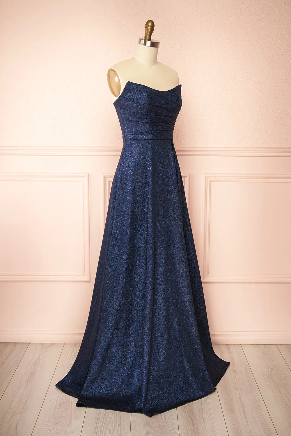 Fitzi Navy | Sparkly Strapless Maxi Dress with Pockets sold by Boutique 1861 product image thumbnail 4
