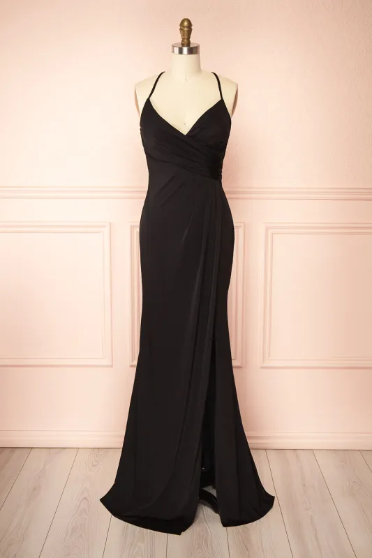 Shiva Black | Mermaid Dress w/ Wrapped Bodice sold by Boutique 1861