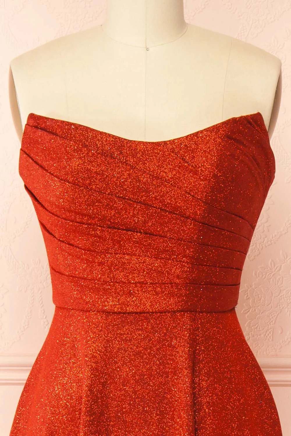 Fitzi Red | Sparkly Strapless Maxi Dress w/ Slit sold by Boutique 1861 product image thumbnail 3