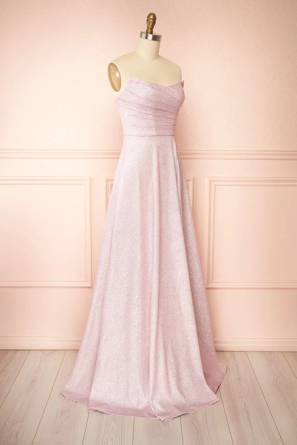 Fitzi Pink | Sparkly Strapless Maxi Dress with Pockets sold by Boutique 1861 product image thumbnail 4