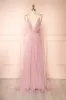 Hyedi Mauve | Tulle Gown with Plunging Neckline sold by Boutique 1861