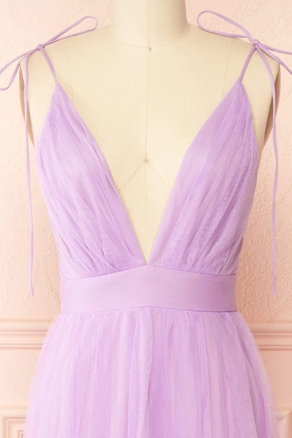 Hyedi Lavender | Tulle Gown with Plunging Neckline sold by Boutique 1861 product image thumbnail 3