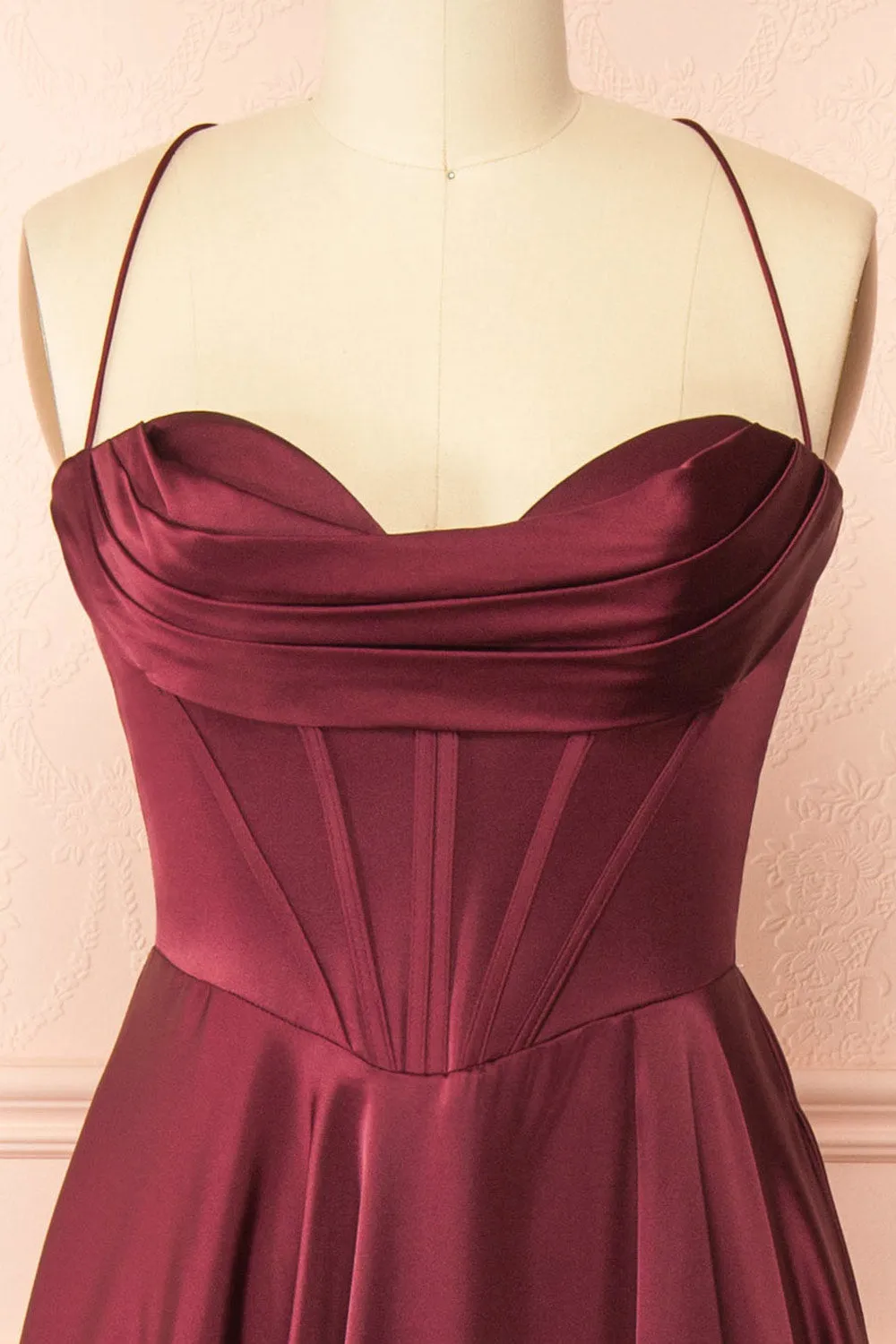 Misha Burgundy | Corset Cowl Neck Maxi Dress sold by Boutique 1861 product image thumbnail 3