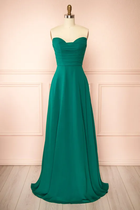 Janie Green | Chiffon Maxi Dress with Sweetheart Neckline sold by Boutique 1861