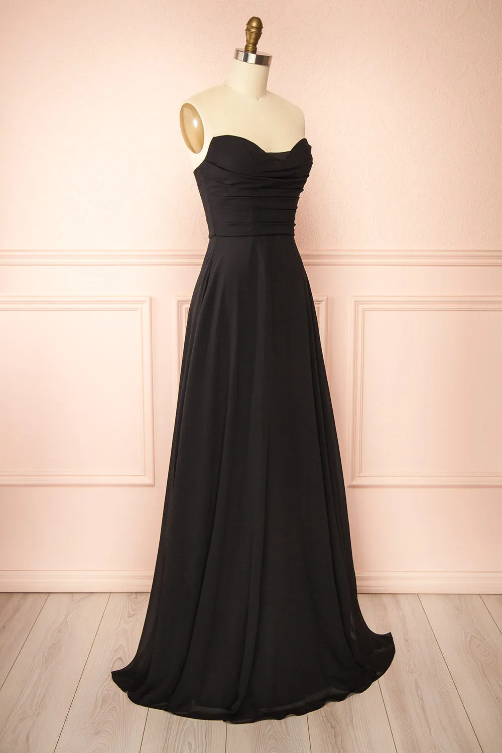 Janie Black | Chiffon Maxi Dress with Sweetheart Neckline sold by Boutique 1861 product image thumbnail 3