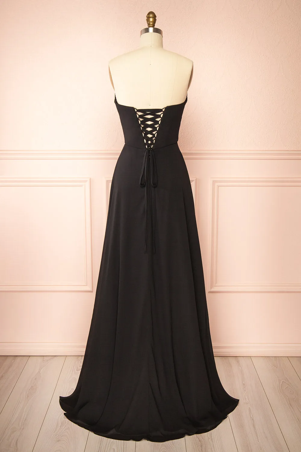 Janie Black | Chiffon Maxi Dress with Sweetheart Neckline sold by Boutique 1861 product image thumbnail 5