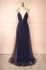 Hyedi Navy | Tulle Gown with Plunging Neckline sold by Boutique 1861