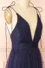 Hyedi Navy | Tulle Gown with Plunging Neckline sold by Boutique 1861