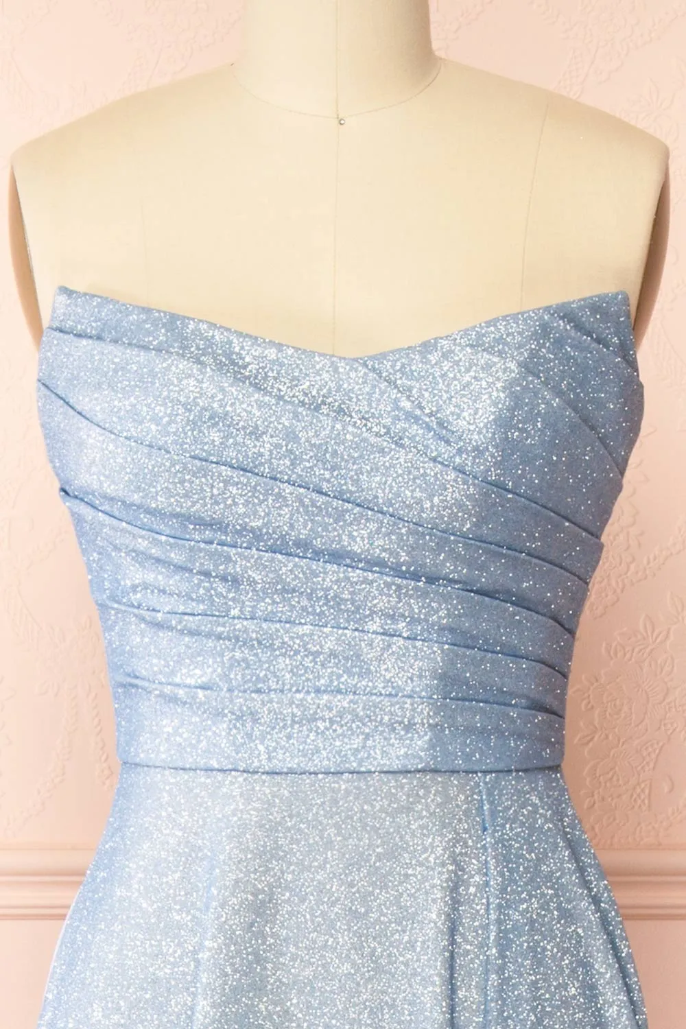 Fitzi Light Blue | Sparkly Strapless Maxi Dress w/ Slit sold by Boutique 1861 product image thumbnail 3