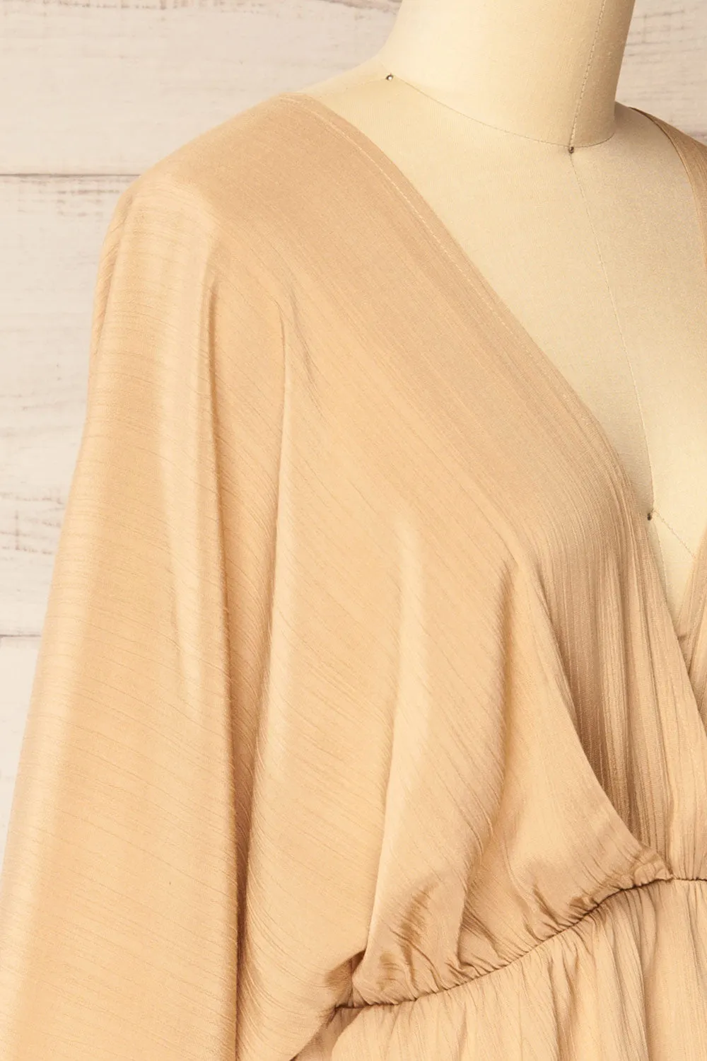 Aberdour Beige | Short Dress w/ Batwing Sleeves sold by Boutique 1861 product image thumbnail 5