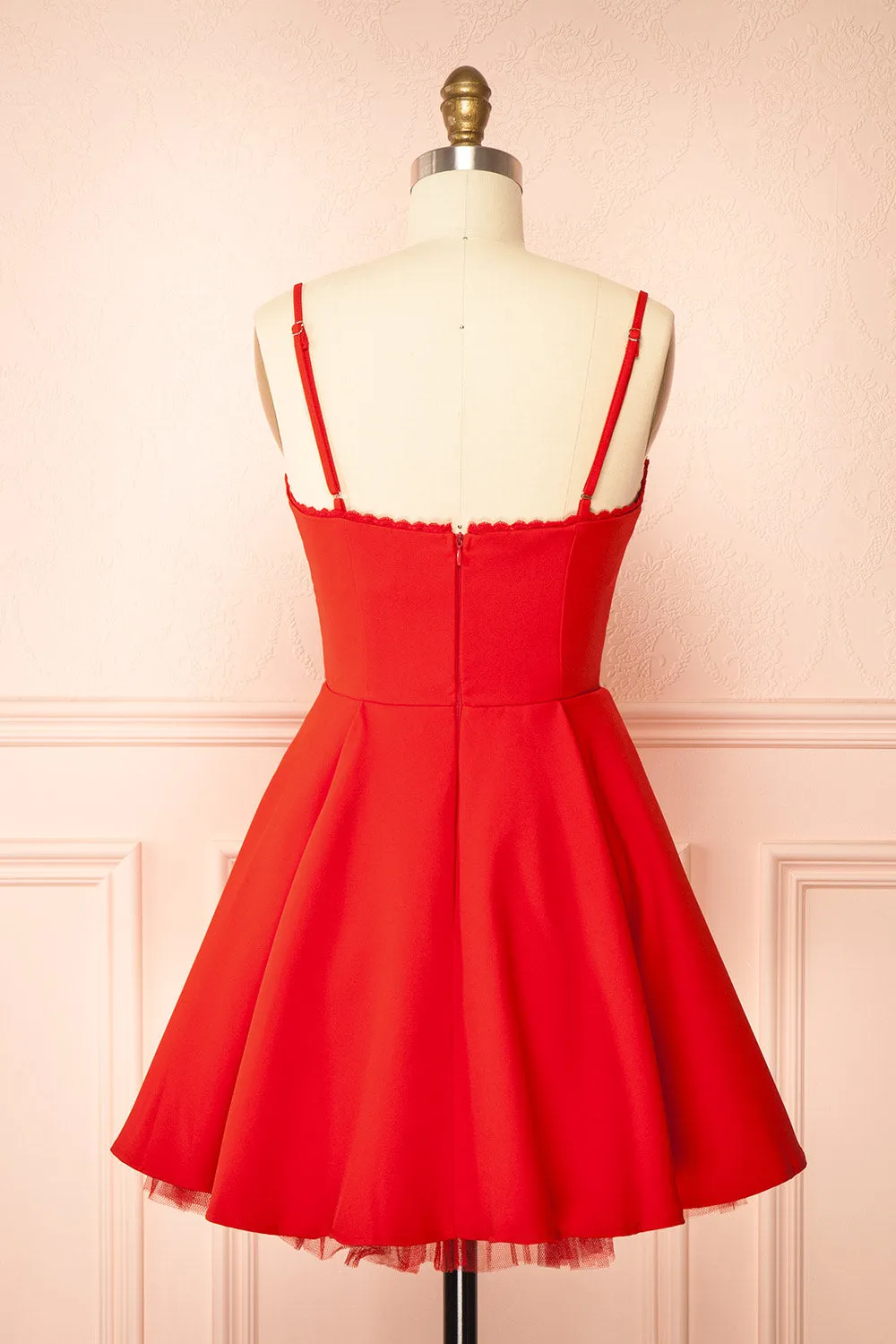 Rayla Red | Mini A-line Dress w/ Tulle sold by Boutique 1861 product image thumbnail 5