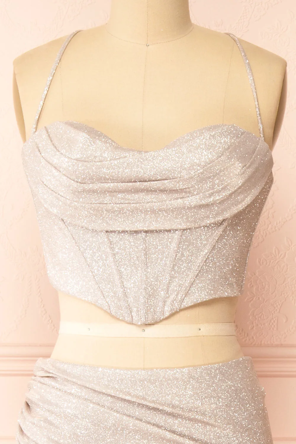Jadia Champagne | Sparkly Corset & Skirt Set sold by Boutique 1861 product image thumbnail 3